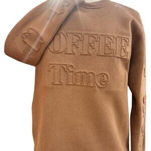 Coffee Embossed Crewneck